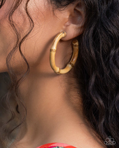 Bamboo Bravado - brown - Paparazzi earrings