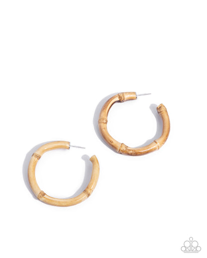 Bamboo Bravado - brown - Paparazzi earrings