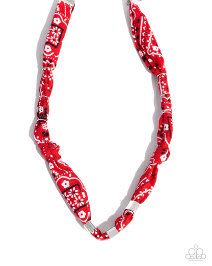 Bandana Balance - red - Paparazzi necklace