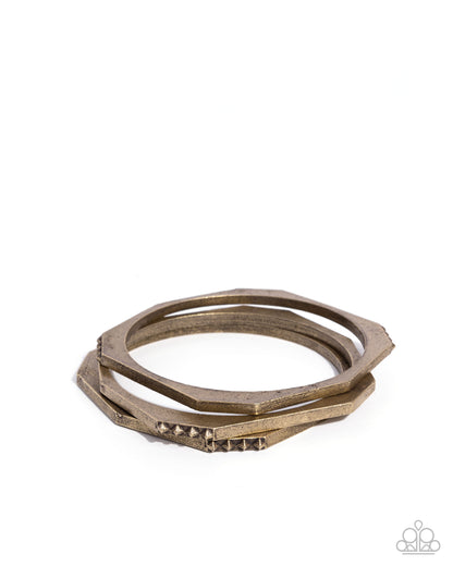 Bangle Bravado - brass - Paparazzi bracelet