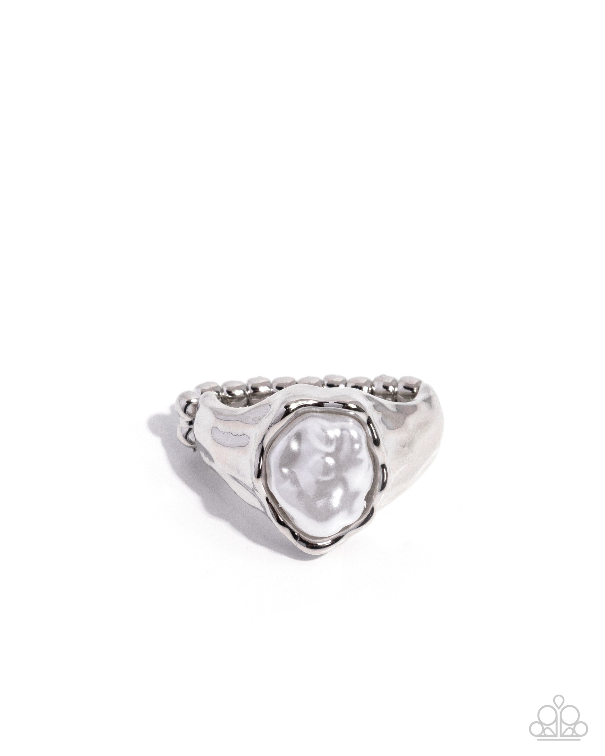 Baroque Moment - white - Paparazzi ring