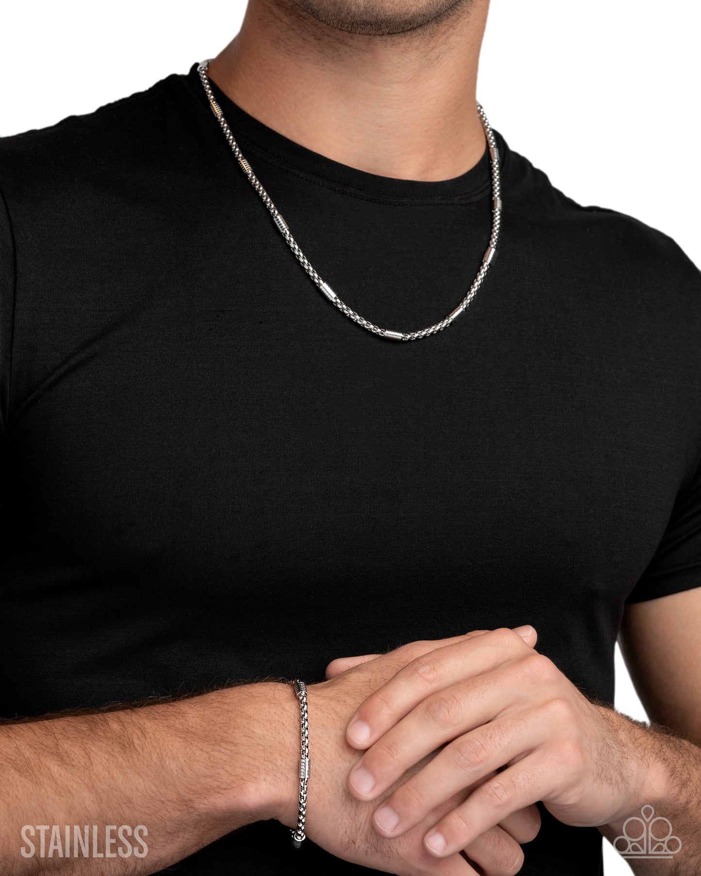 Barricade Bravado - silver - Paparazzi MENS complete set
