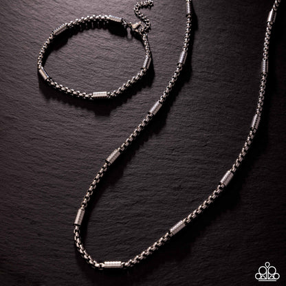 Brash Barricade - silver - Paparazzi MENS bracelet