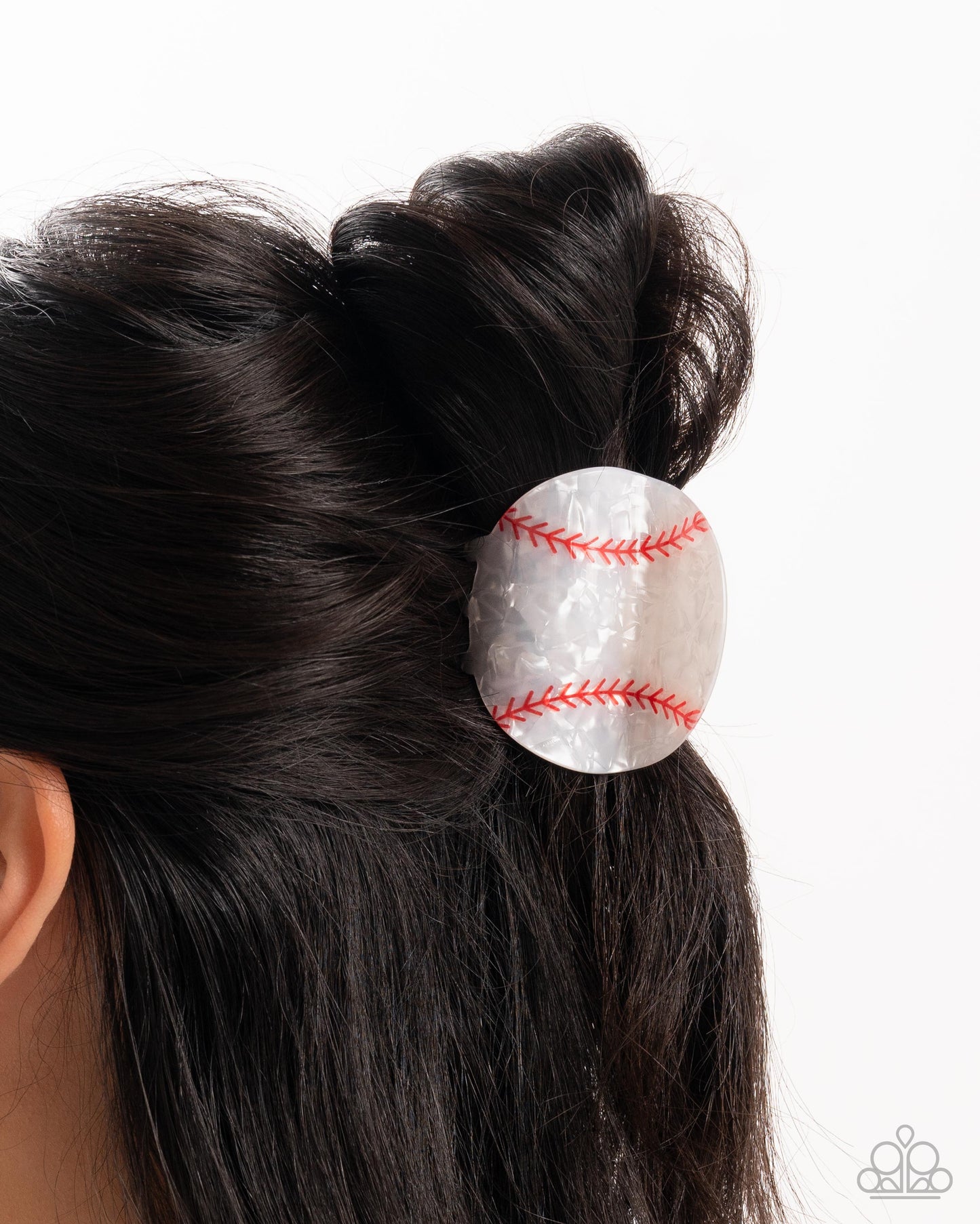 Baseball Babe - white - Paparazzi hair clip