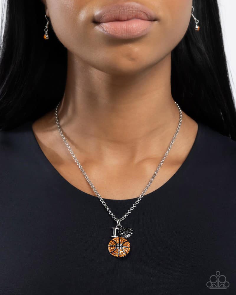 Basketball Balance - orange - Paparazzi necklace