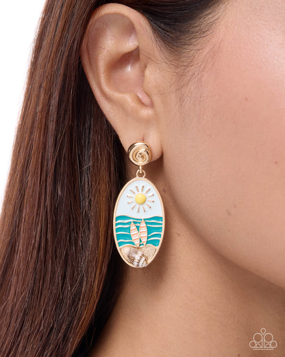 Beach Bum Bravado - multi - Paparazzi earrings
