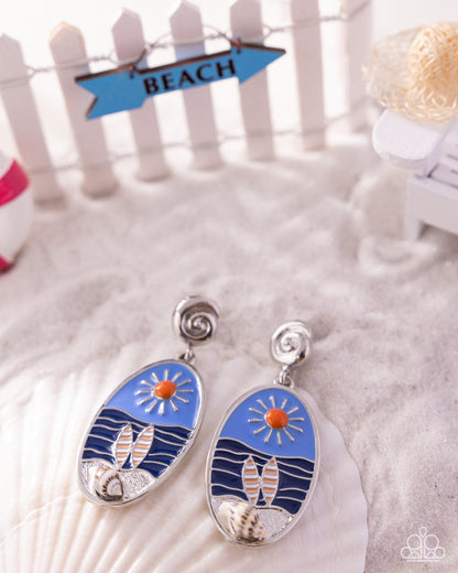 Beach Bum Bravado - orange - Paparazzi earrings