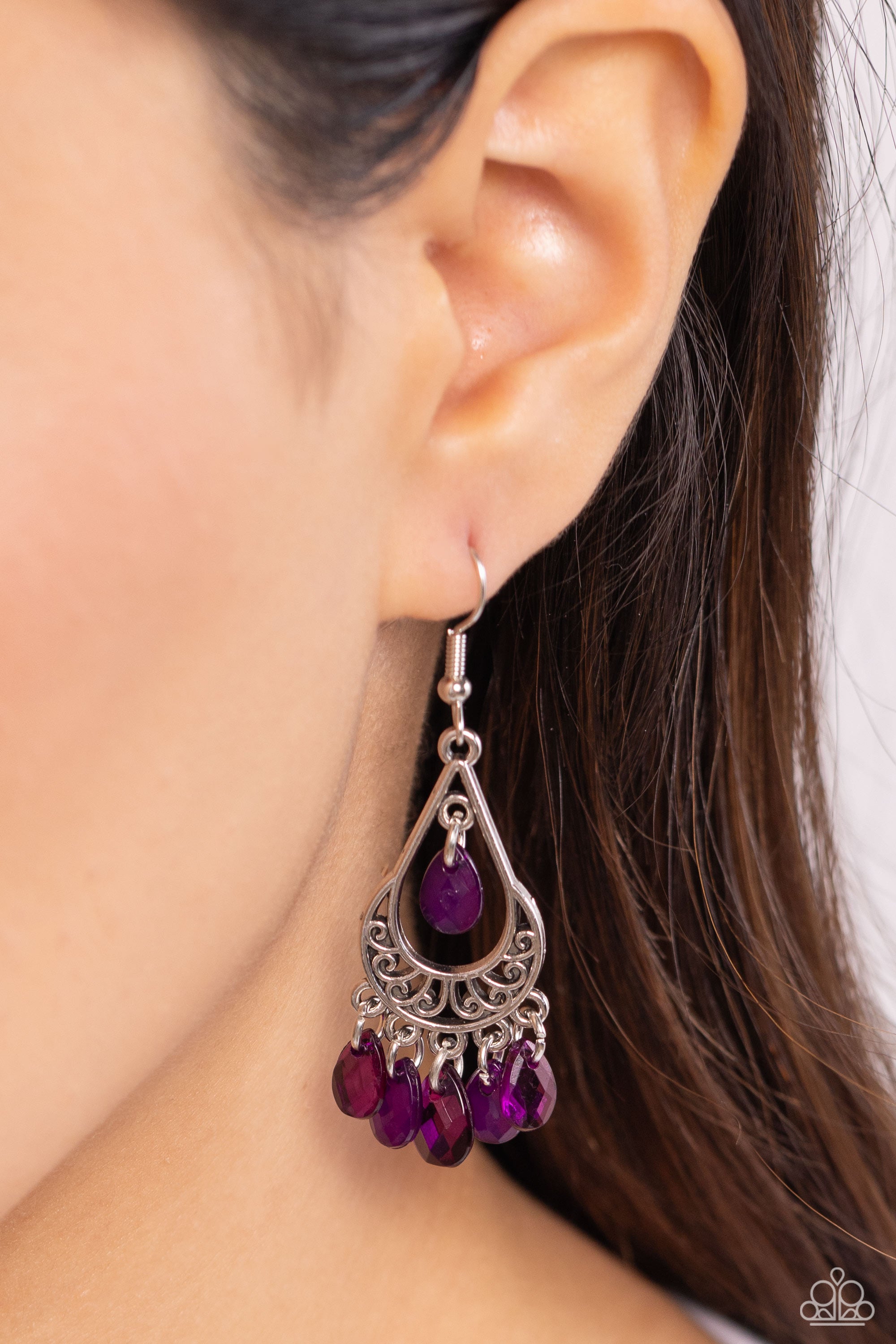 Buy Purple Crystals And Stones Mensina Dangler Earrings by House of D'oro  Online at Aza Fashions.