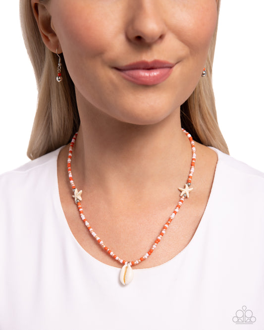 Beachside Beauty - orange - Paparazzi necklace