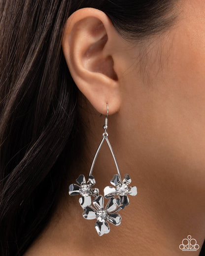 Beachside Bouquet - white - Paparazzi earrings