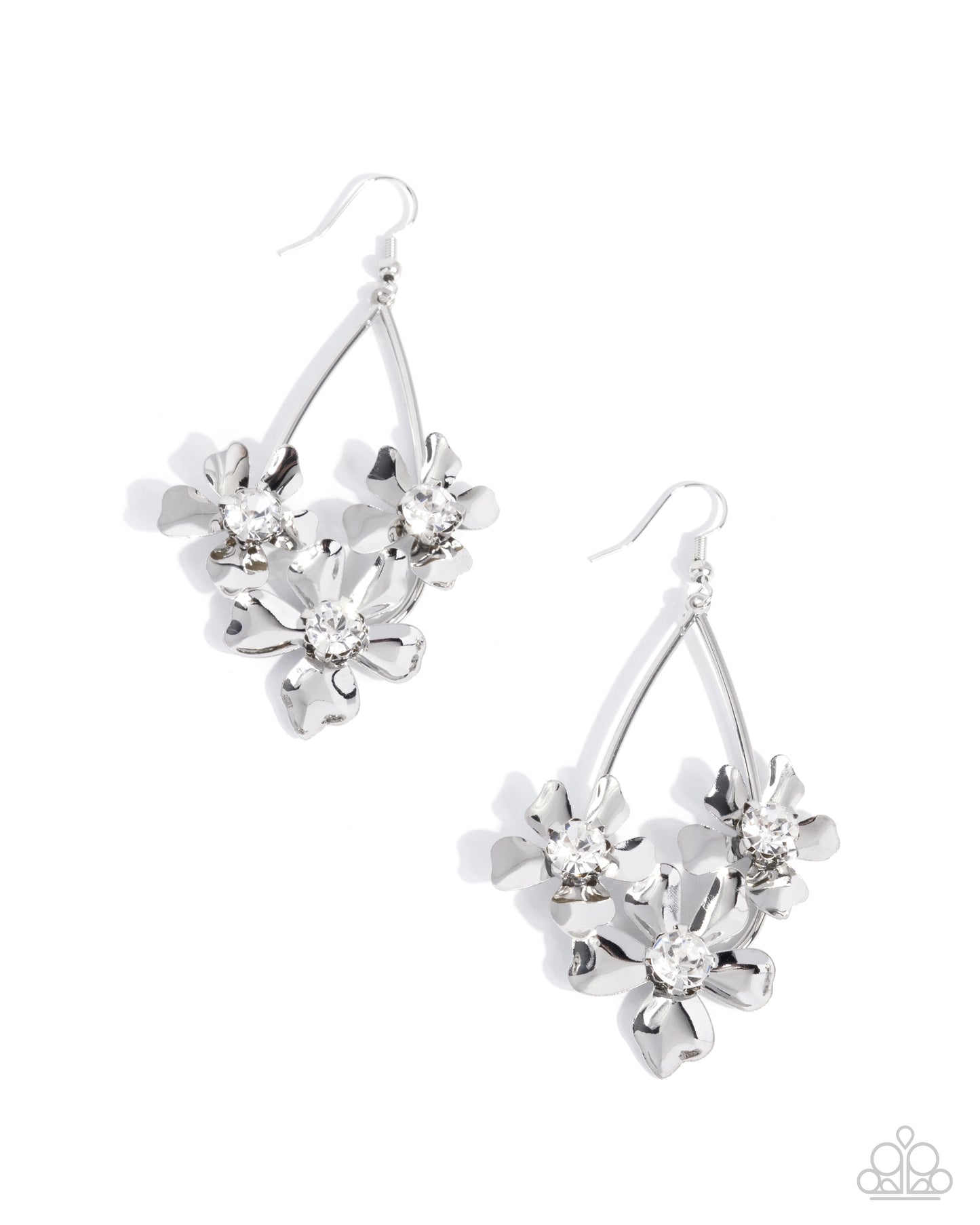 Beachside Bouquet - white - Paparazzi earrings