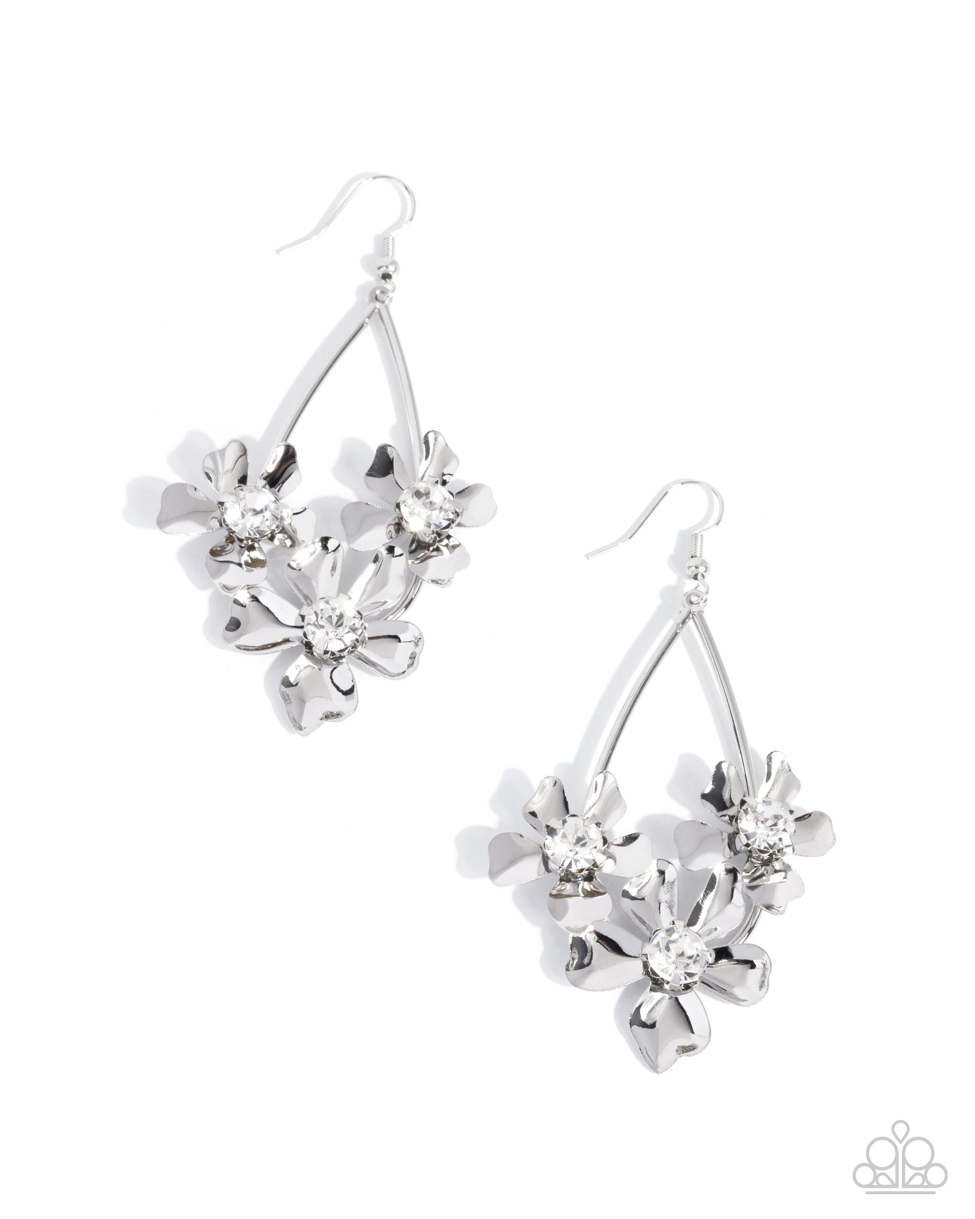 Beachside Bouquet - white - Paparazzi earrings