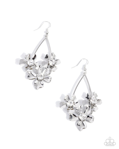 Beachside Bouquet - white - Paparazzi earrings