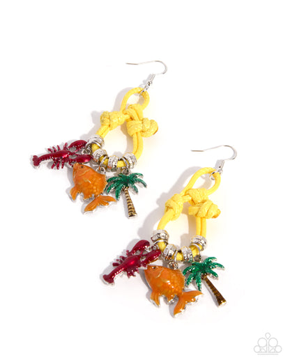 Beachside Bravado - yellow - Paparazzi earrings