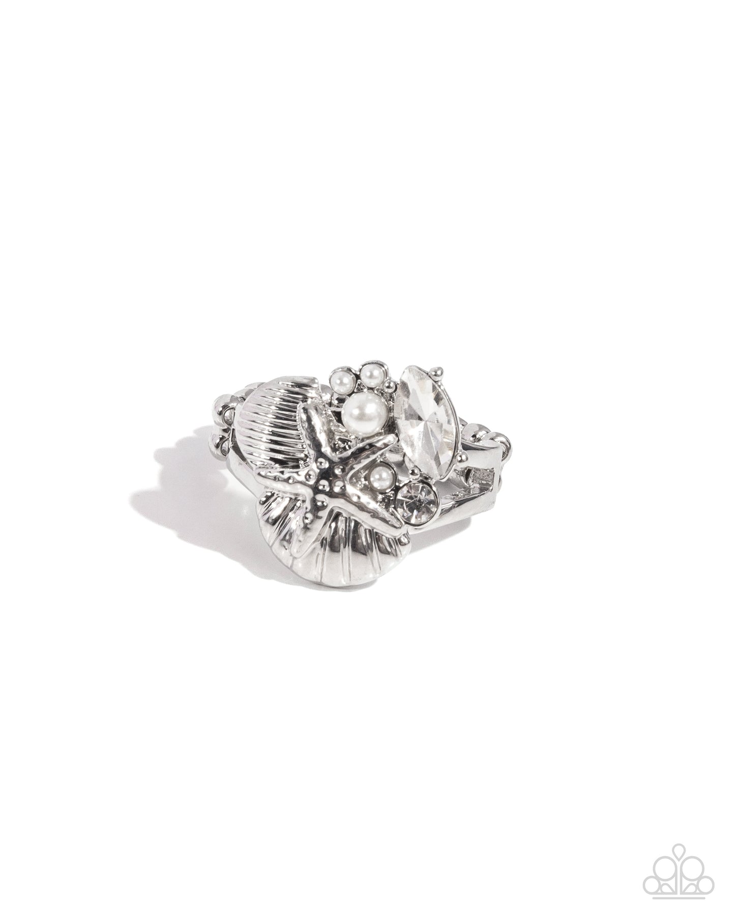 Beachy Bevvy - white - Paparazzi ring