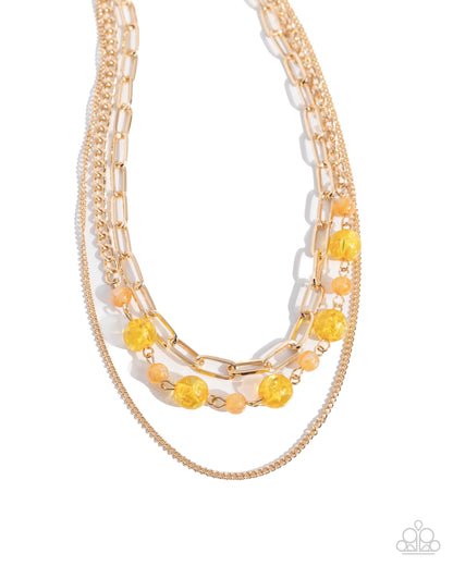 Beaded Behavior - yellow - Paparazzi necklace