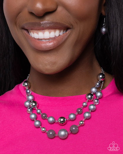 Beaded Benefit - silver - Paparazzi necklace