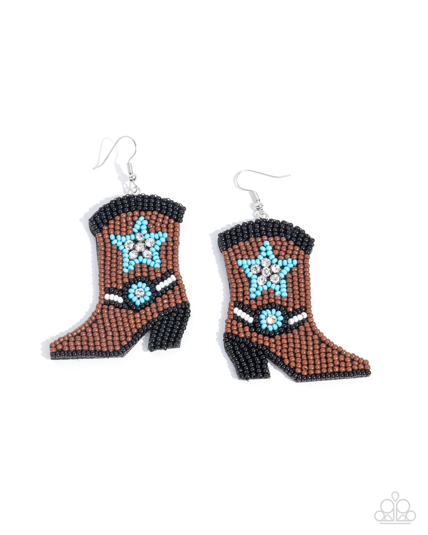 Beaded Boot - brown - Paparazzi earrings