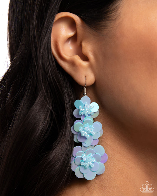 Beaded Bouquet - blue - Paparazzi earrings