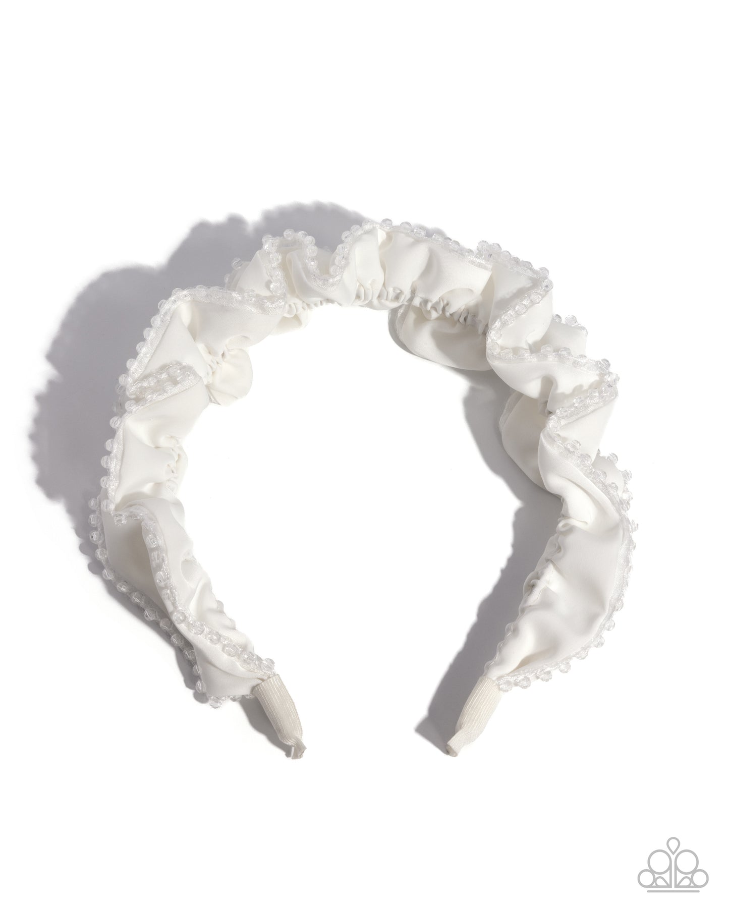 Beaded Broadcast - white - Paparazzi headband