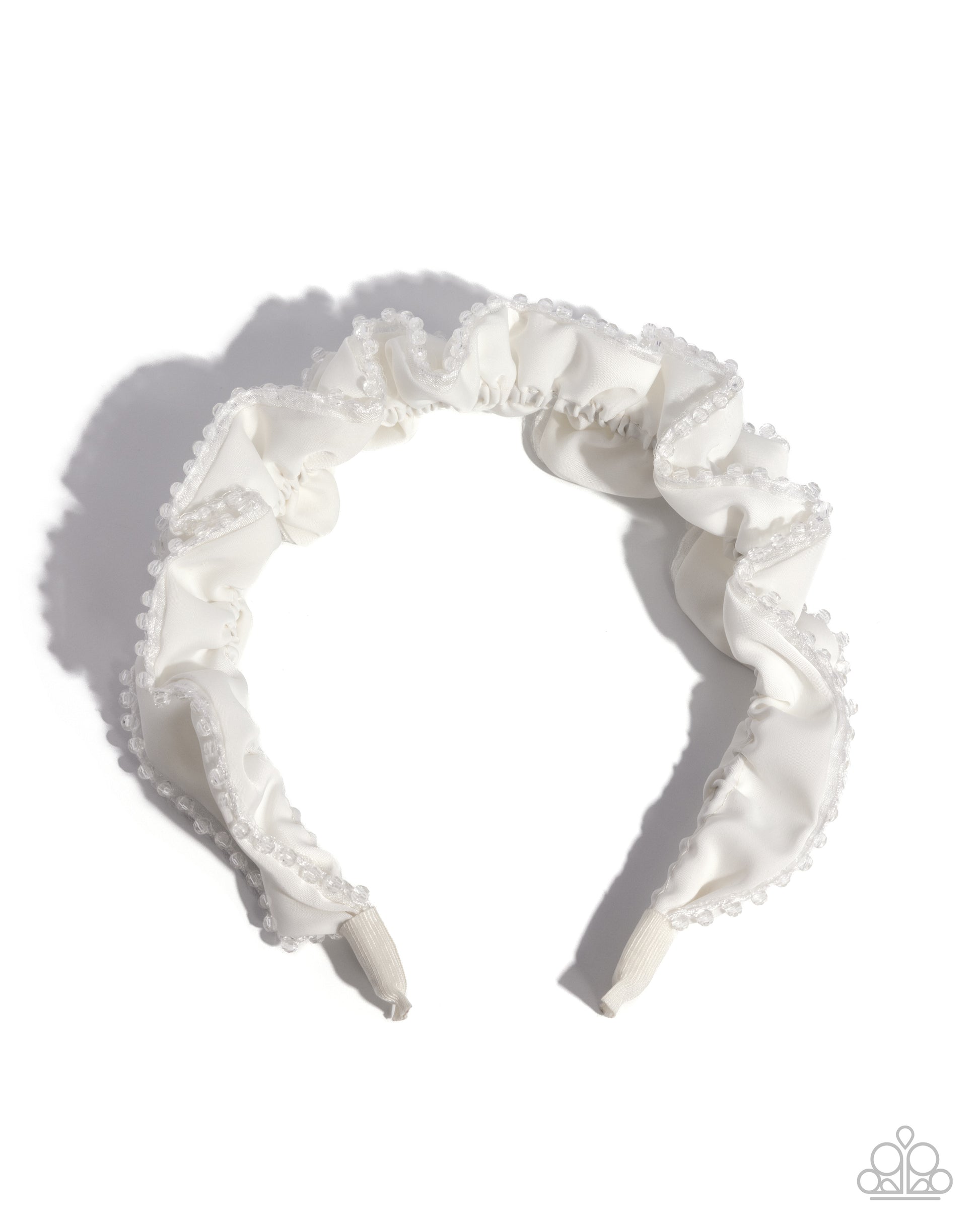 Beaded Broadcast - white - Paparazzi headband