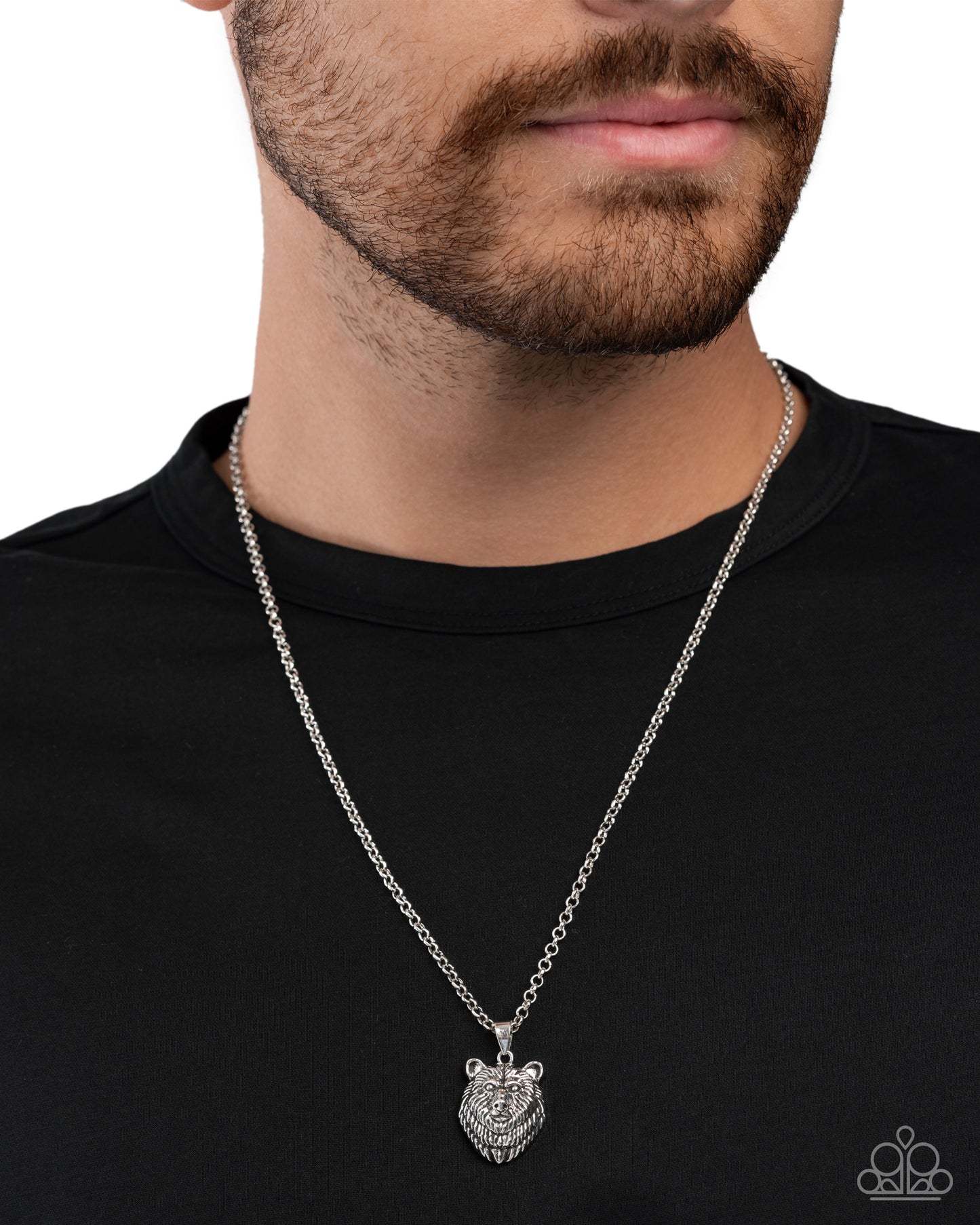 Bear Hug - silver - Paparazzi MENS necklace