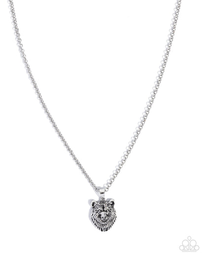 Bear Hug - silver - Paparazzi MENS necklace
