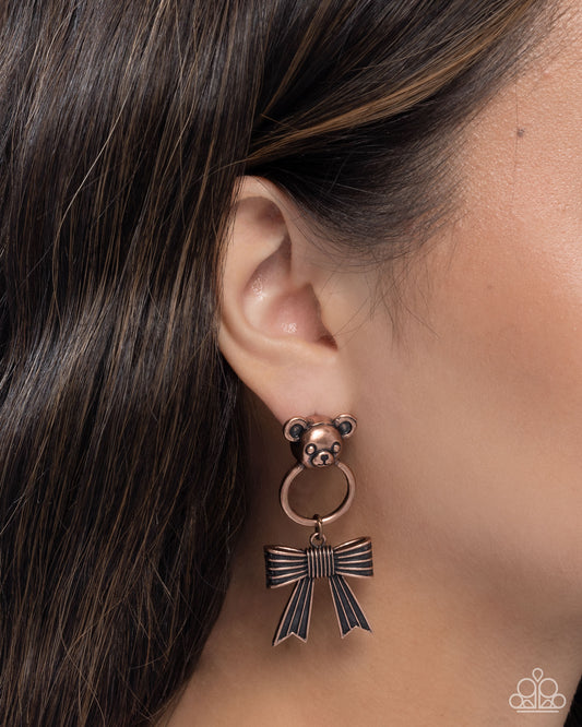 Bear in Mind - copper - Paparazzi earrings