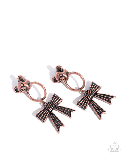 Bear in Mind - copper - Paparazzi earrings
