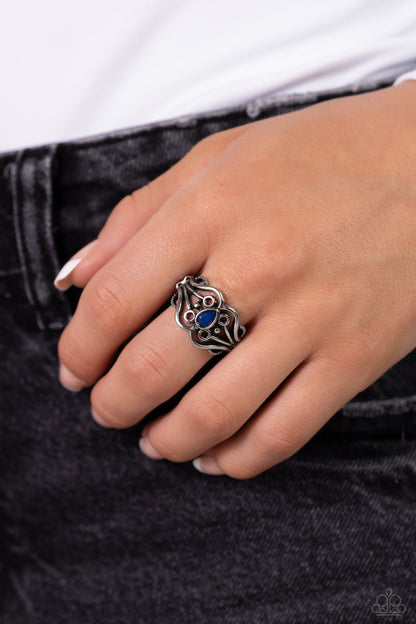 Beautifully BEAD-azzled - blue - Paparazzi ring