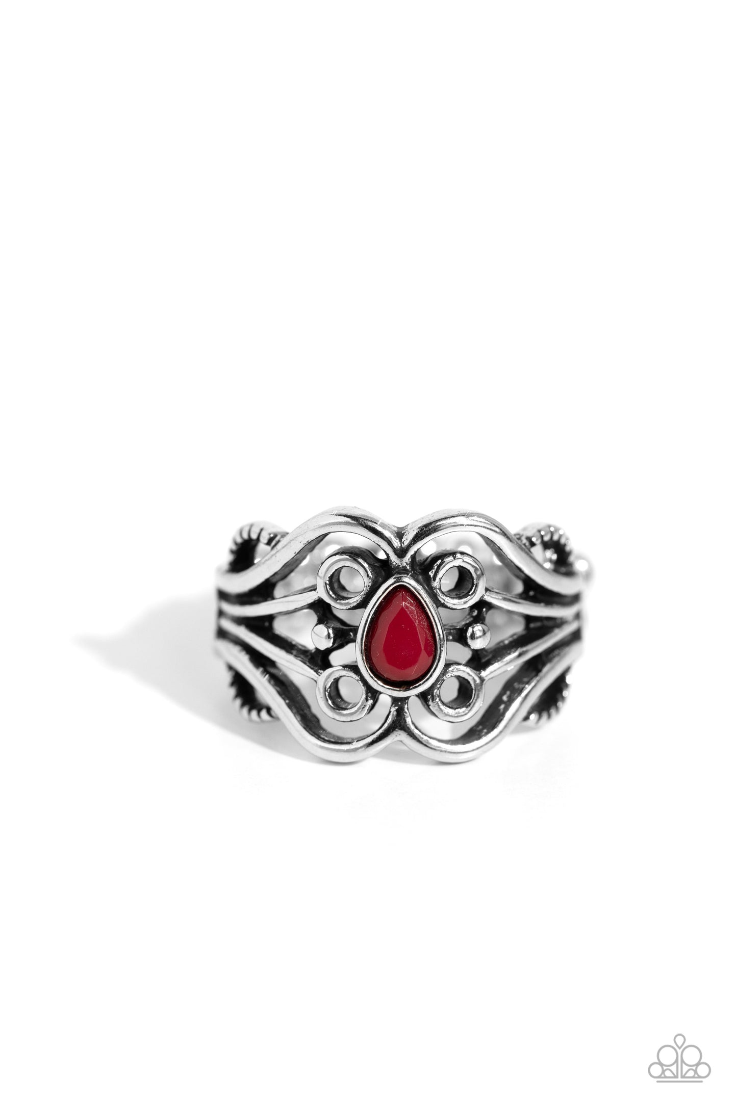 Beautifully BEAD-azzled - red - Paparazzi ring