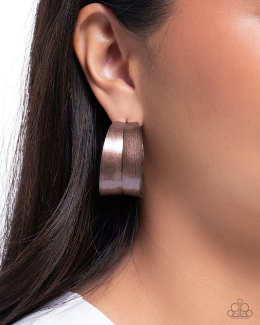 Beautifully Brushed - copper - Paparazzi earrings