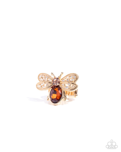 Bedazzled Bee - brown - Paparazzi ring