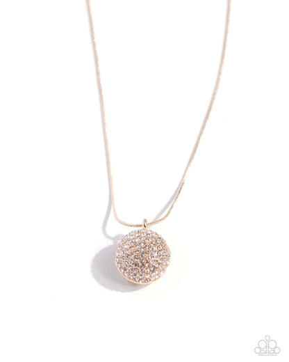 Bedazzled Bravado - rose gold - Paparazzi necklace