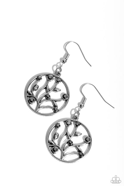 Bedazzlingly Branching - silver - Paparazzi earrings