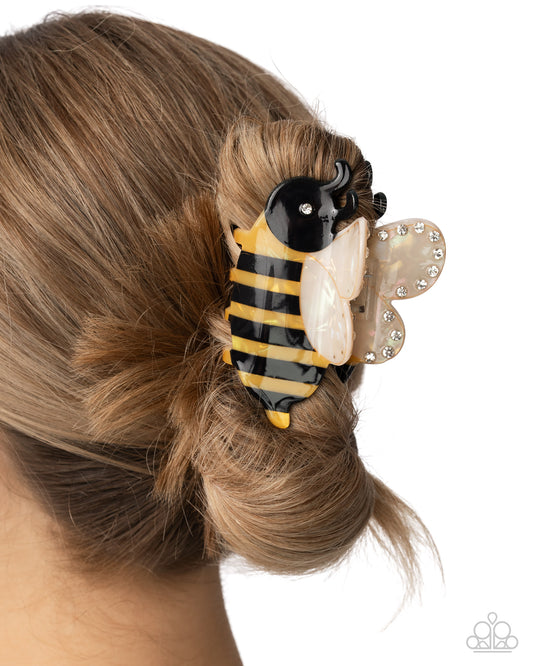 Bee Backdrop - yellow - Paparazzi hair clip