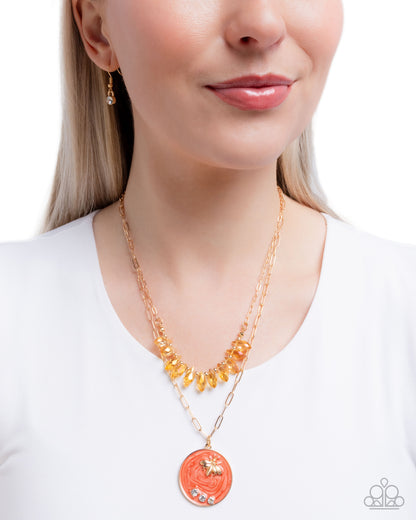Bee Bravado - orange - Paparazzi necklace