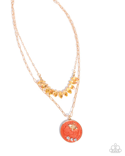 Bee Bravado - orange - Paparazzi necklace