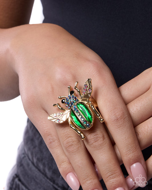Beetle Ballad - green - Paparazzi ring
