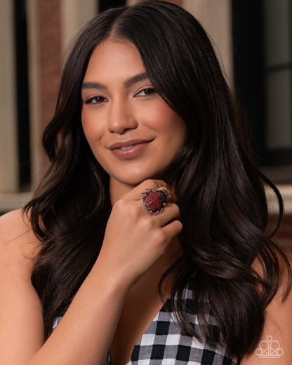 Beetle Bling - red - Paparazzi ring