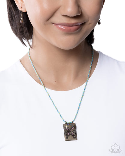 Beguiling Butterfly - brass - Paparazzi necklace