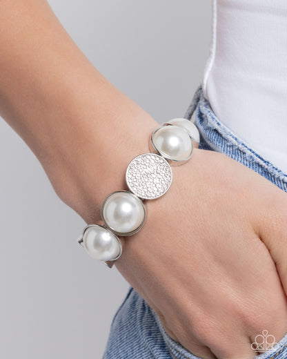 Believable Bling - white - Paparazzi bracelet