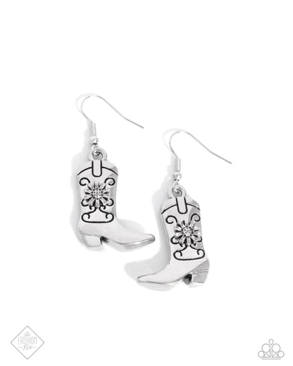 Beloved Boots - silver - Paparazzi earrings