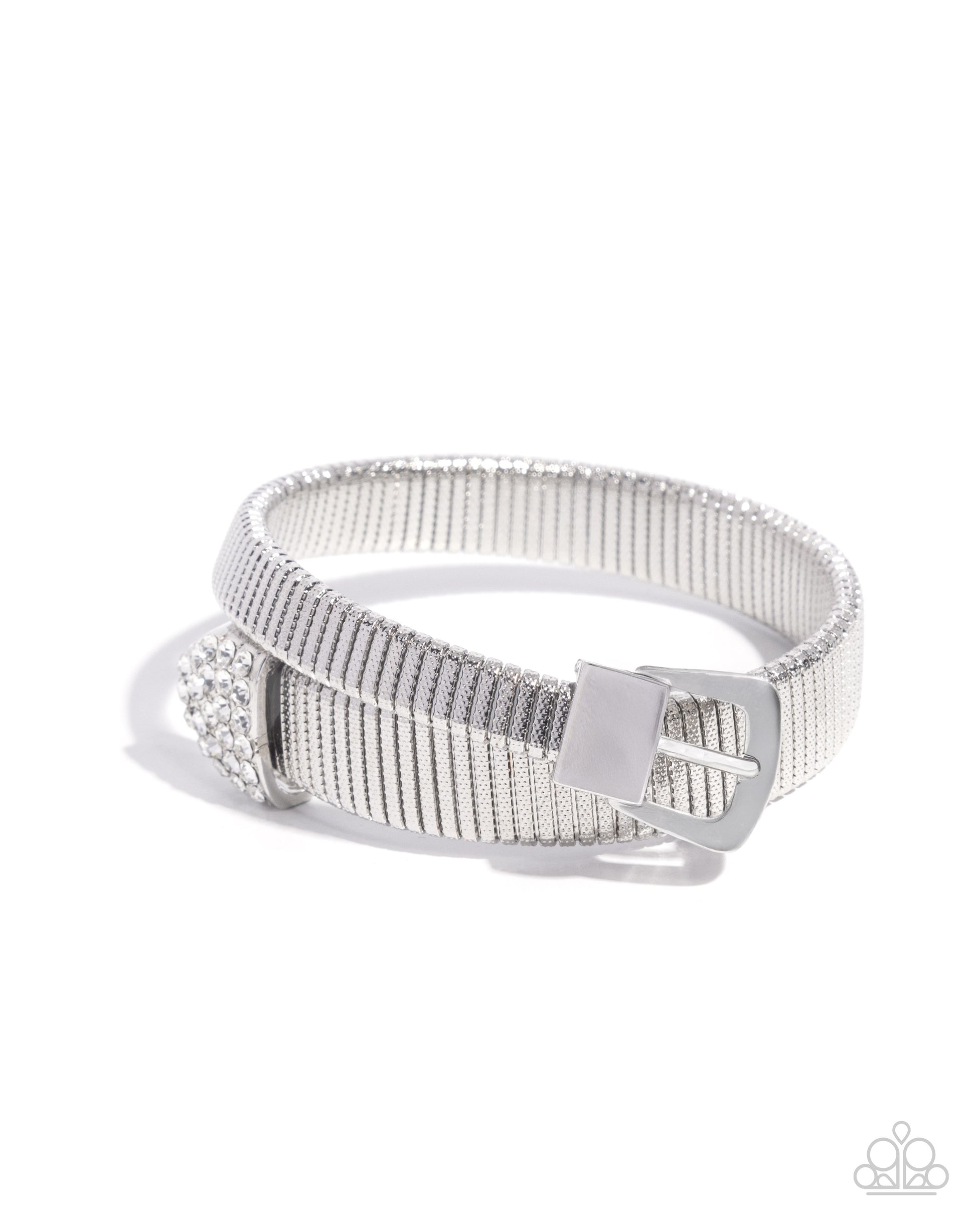 Belted Brilliance - white - Paparazzi bracelet