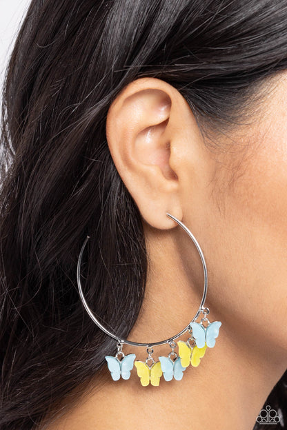 Bemusing Butterflies - blue - Paparazzi earrings