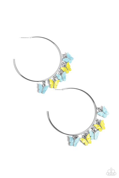 Bemusing Butterflies - blue - Paparazzi earrings