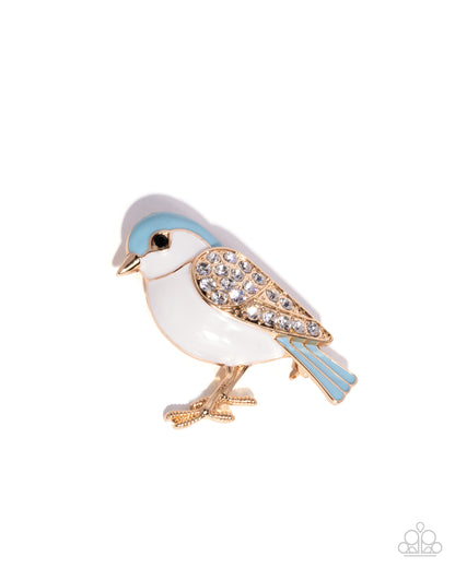 Beneficial Bird - blue - Paparazzi brooch