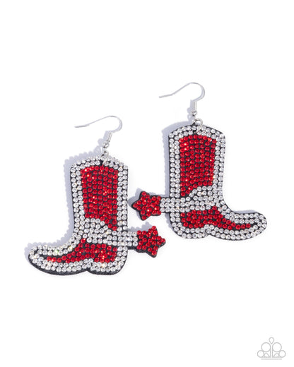 Benevolent Boot - red - Paparazzi earrings