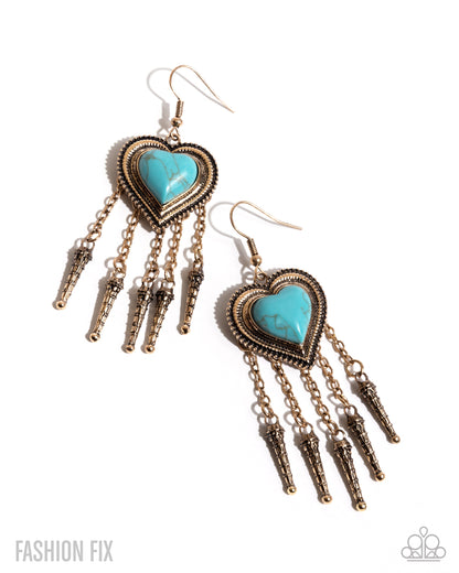 Besotted Badlands - gold - Paparazzi earrings