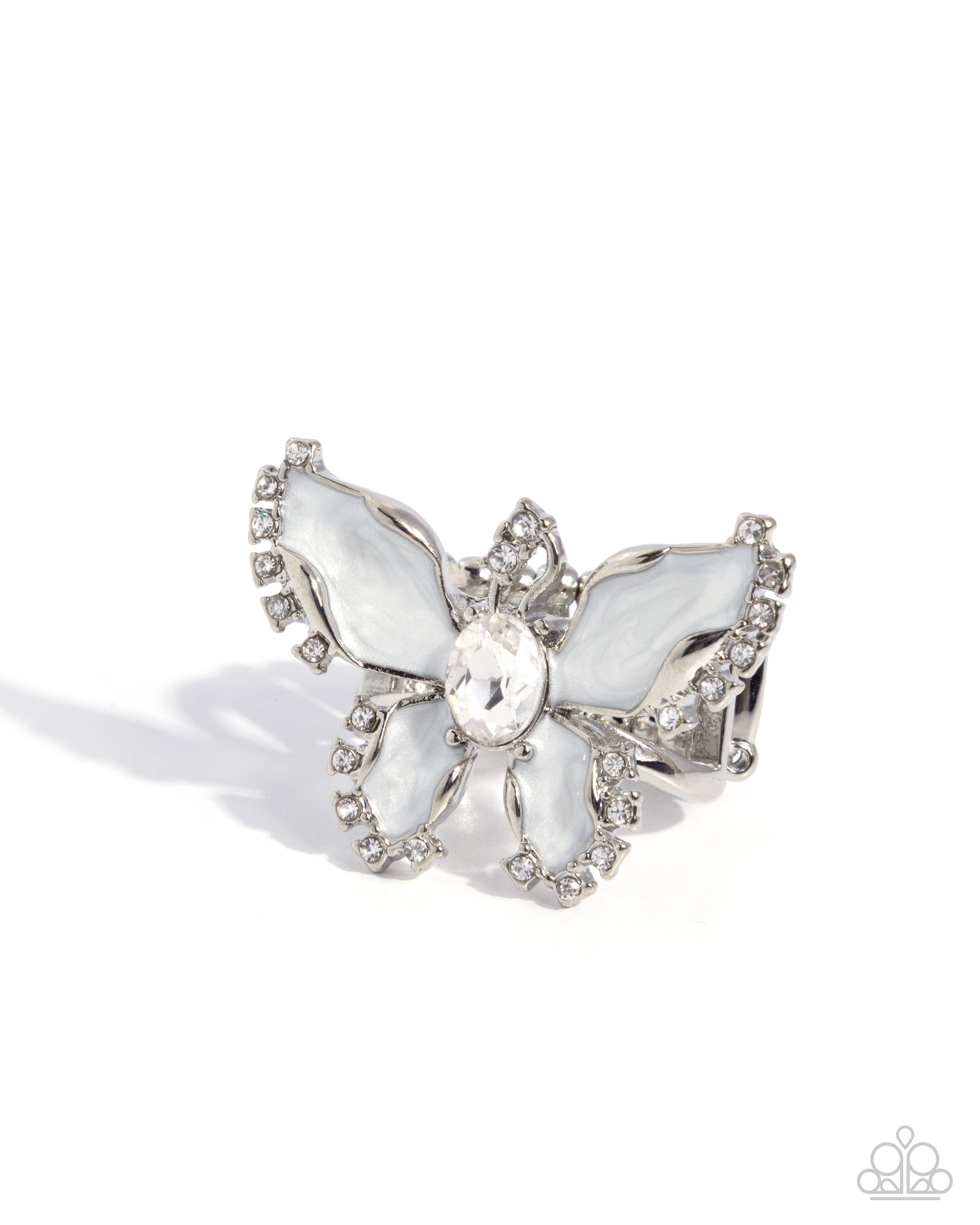 Bewitching Butterfly - white - Paparazzi ring